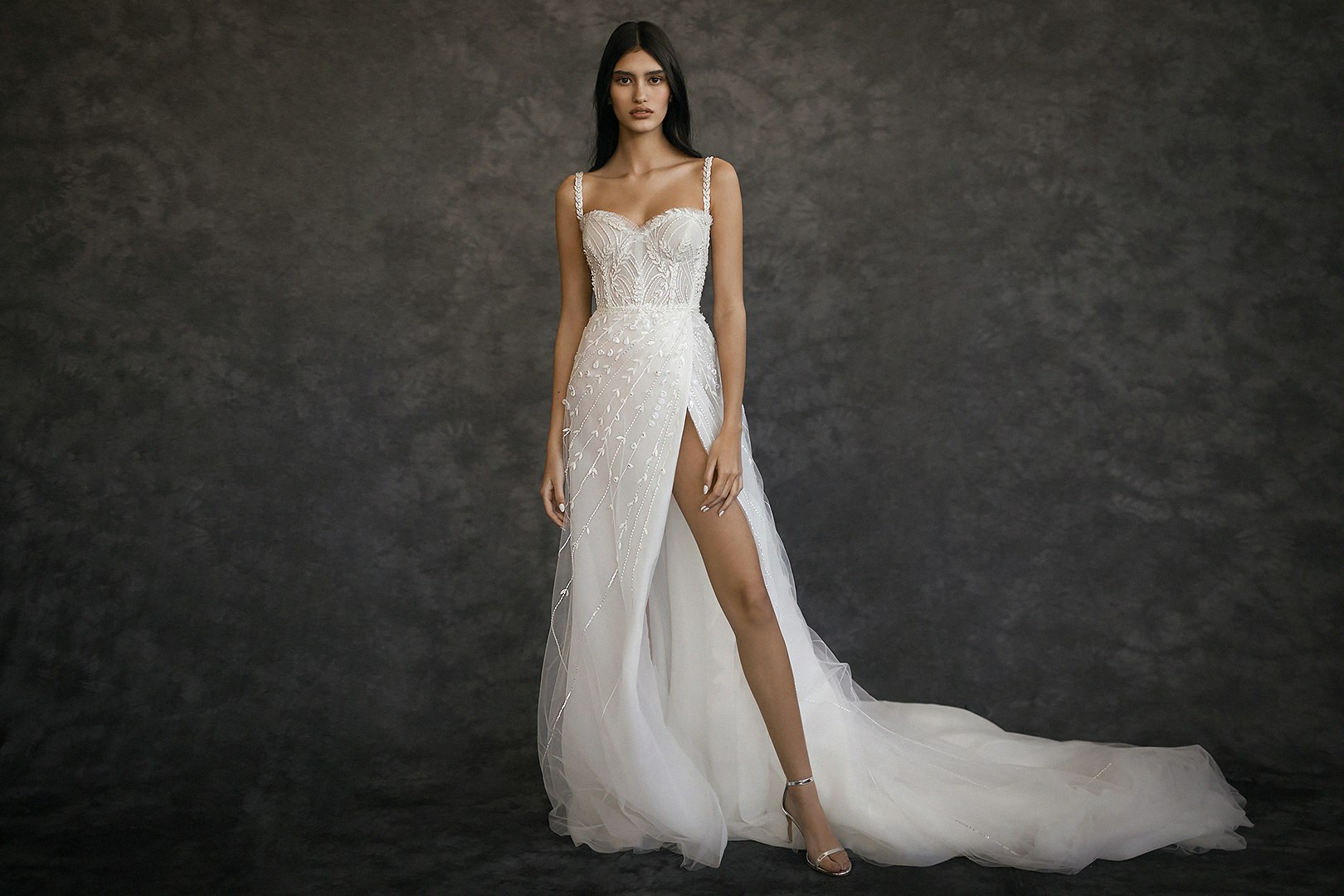 DANA Corset wedding dress/ A-line bridal gown with straps/