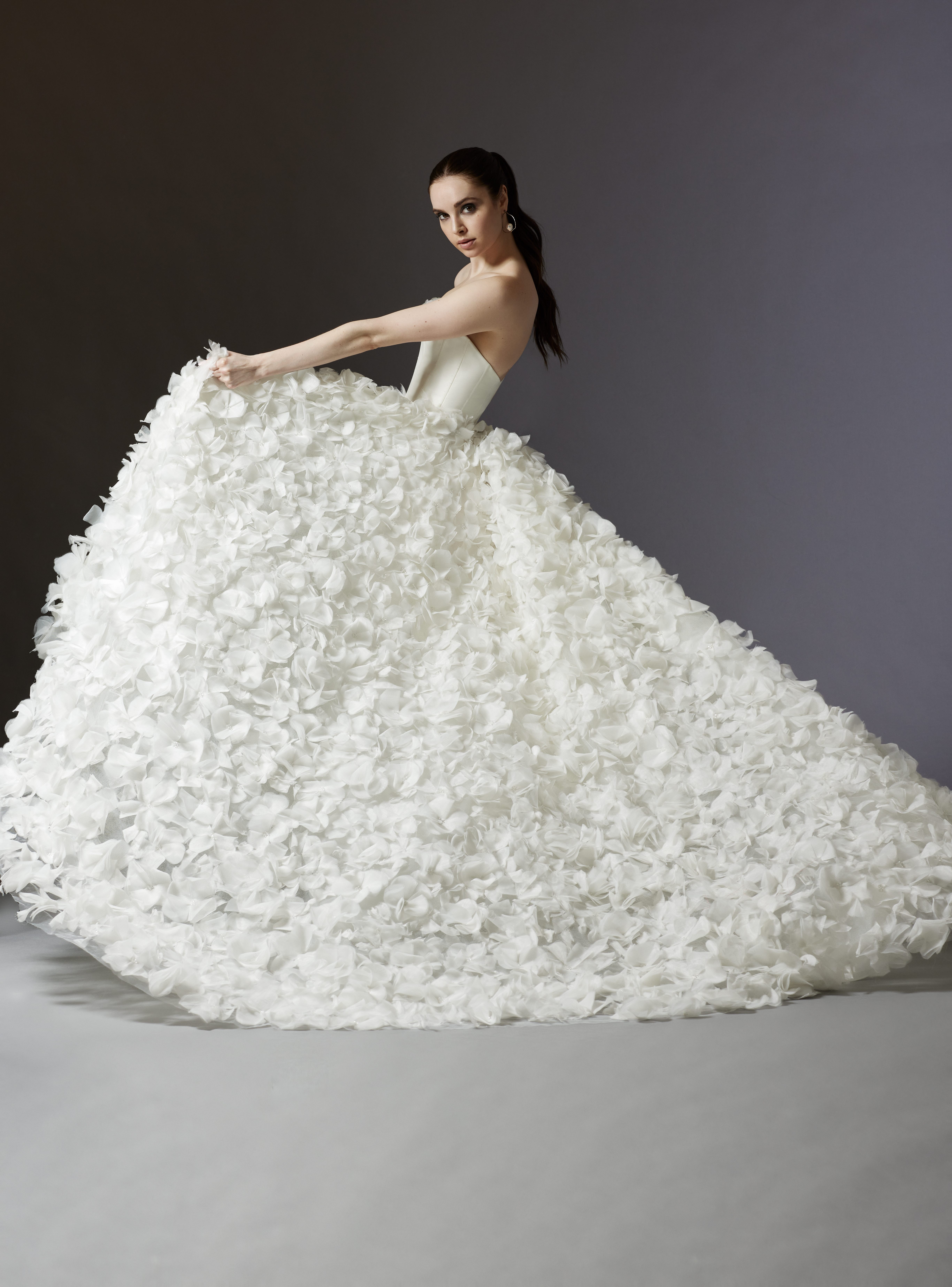 Lazaro Isabel Style 3859 - beaded long sleeve dress at Victoria Lou Bridal